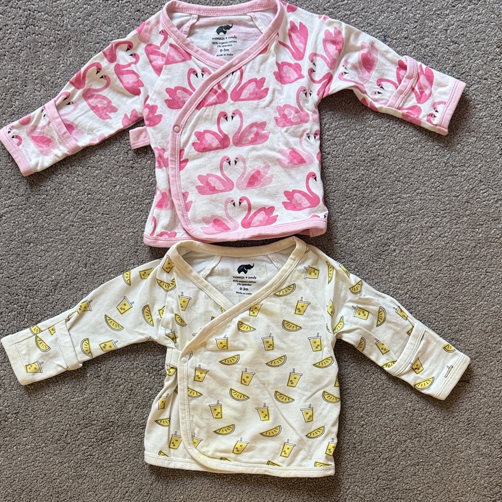 Monica & Andy 0-3 Month Baby Wrap Tops